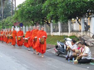 luang prabang monks at dawn
