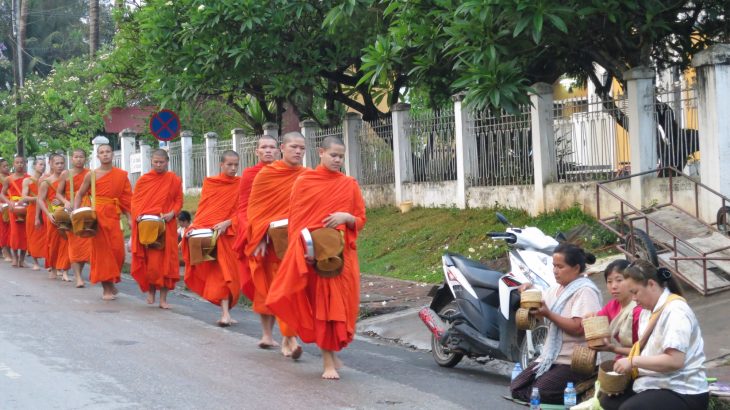 luang prabang monks at dawn