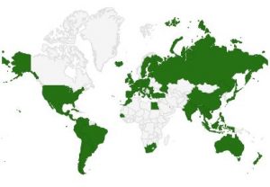 world map showing Tiggerbird's Travel destinations