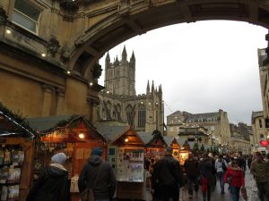 Bath Christmas market stalls